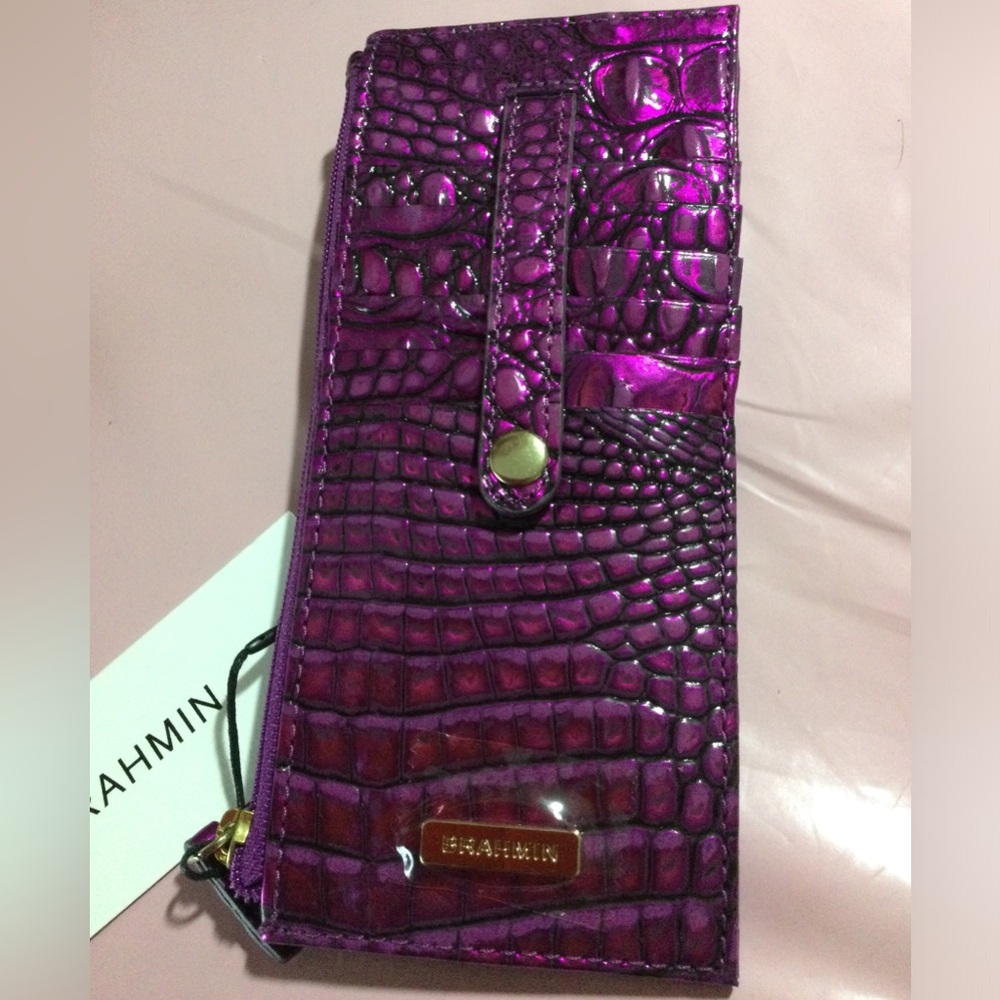 FIRM$ - NWT BRAHMIN PURPLE POTION CREDIT CARD WALLET, STUNNING COLOR